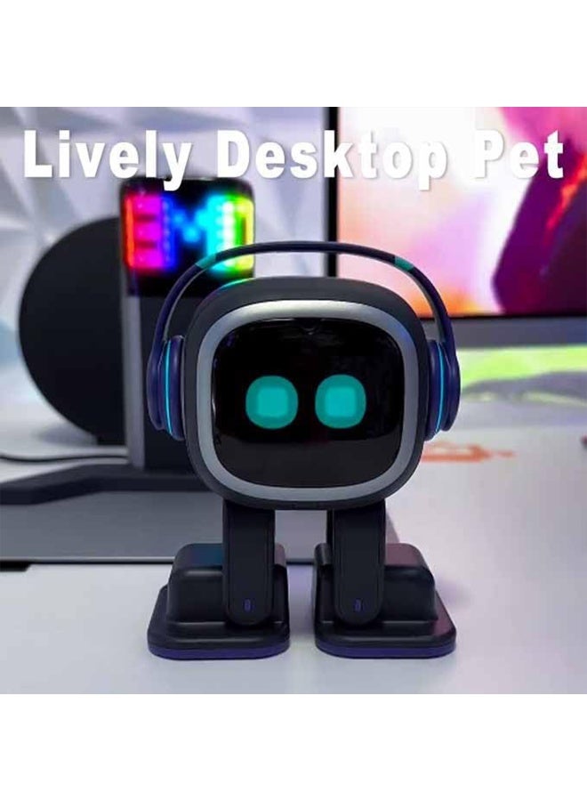 LIVING.AI EMO Go Home AI Desktop Pet Robot - ChatGPT Enabled with Voice Commands & Dance Feature, Interactive Robot Pet with EMO Smart Lighting Automatic Charging Version - Black - Image 5